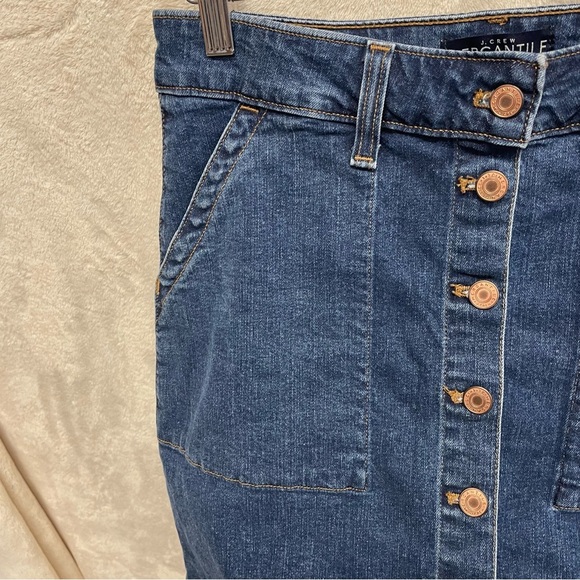J. Crew Mercantile denim jean mini skirt women’s 4 button up casual classic look - Picture 4 of 6